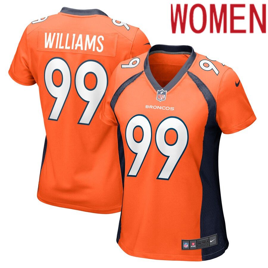 Women Denver Broncos 99 DeShawn Williams Nike Orange Game Player NFL Jersey